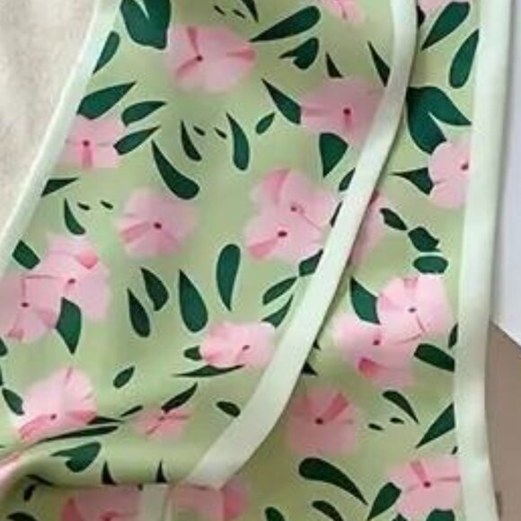 PINK & GREEN RIBBON SCARF - Picture 1 of 2
